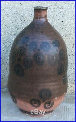 Ancien vase pansu long col sigle ÉMILE LENOBLE art deco pottery CERAMIQUE