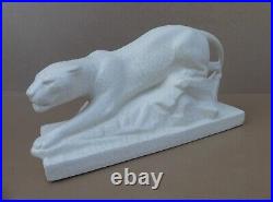 Ancienne PANTHÈRE céramique craquelée art déco signée E. SIEGL animal panther Ancienne PANTHÈRE céramique craquelée art déco signée E. SIEGL animal panther