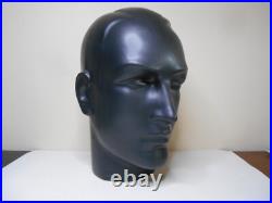 Ancienne Tête Marotte Porte Chapeau Céramique Noir Mat Visage Homme Art Déco Ancienne Tête Marotte Porte Chapeau Céramique Noir Mat Visage Homme Art Déco