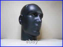 Ancienne Tête Marotte Porte Chapeau Céramique Noir Mat Visage Homme Art Déco Ancienne Tête Marotte Porte Chapeau Céramique Noir Mat Visage Homme Art Déco