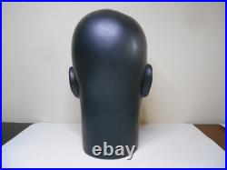 Ancienne Tête Marotte Porte Chapeau Céramique Noir Mat Visage Homme Art Déco Ancienne Tête Marotte Porte Chapeau Céramique Noir Mat Visage Homme Art Déco
