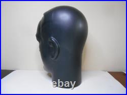 Ancienne Tête Marotte Porte Chapeau Céramique Noir Mat Visage Homme Art Déco Ancienne Tête Marotte Porte Chapeau Céramique Noir Mat Visage Homme Art Déco