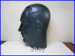 Ancienne Tête Marotte Porte Chapeau Céramique Noir Mat Visage Homme Art Déco Ancienne Tête Marotte Porte Chapeau Céramique Noir Mat Visage Homme Art Déco