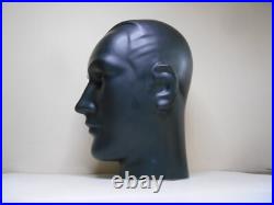 Ancienne Tête Marotte Porte Chapeau Céramique Noir Mat Visage Homme Art Déco Ancienne Tête Marotte Porte Chapeau Céramique Noir Mat Visage Homme Art Déco