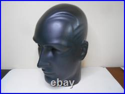 Ancienne Tête Marotte Porte Chapeau Céramique Noir Mat Visage Homme Art Déco Ancienne Tête Marotte Porte Chapeau Céramique Noir Mat Visage Homme Art Déco
