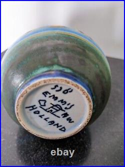 Ancienne céramique signée vase poterie grès faience Hollande art déco terre