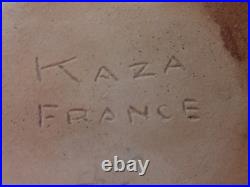 Ancienne coupe art déco en céramique crème / craquelée or Signée KAZA France Ancienne coupe art déco en céramique crème / craquelée or Signée KAZA France