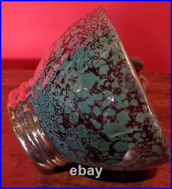 Ancienne coupe forme originale céramique irisée art déco L D'âge artiste poterie