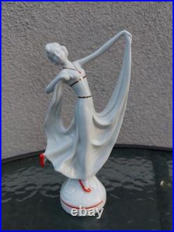 Ancienne figurine art déco céramique danseuse fille porcelaine art déco