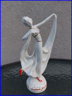 Ancienne figurine art déco céramique danseuse fille porcelaine art déco