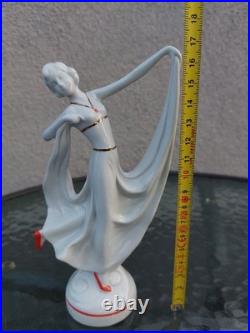 Ancienne figurine art déco céramique danseuse fille porcelaine art déco