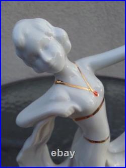 Ancienne figurine art déco céramique danseuse fille porcelaine art déco