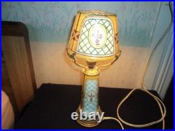 Ancienne lampe en céramique Art déco chevet laiton bronze