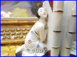 Ancienne paire de serre livres epoque art deco ceramique japonaises annees foles