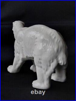 Ancienne sculpture statue animalière Ours polaire art déco 1940 céramique 26.5cm