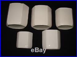 Ancienne série de pots à épices en céramique art deco Faience porcelaine