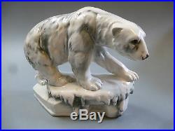 Art Déco Céramique Eisbär Animal Figurine Ours Polaire Pôle Nord Arctique À 1930