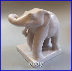 Art Déco Céramique Éléphant Avec Jeune Animal Friedrich Hudler Diessen Um 1930