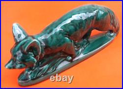 Art Déco Sculpture zoomorphe Céramique vernissée N° 928 Renard 420x160x60