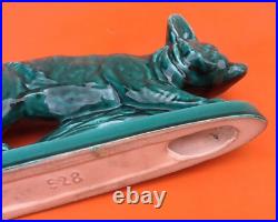Art Déco Sculpture zoomorphe Céramique vernissée N° 928 Renard 420x160x60