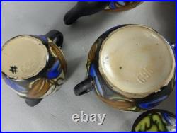 Art Deco Tete-a-tete Bergen Thé Belge En Céramique Pour 2 Avec Plateau 1930