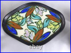 Art Deco Tete-a-tete Bergen Thé Belge En Céramique Pour 2 Avec Plateau 1930