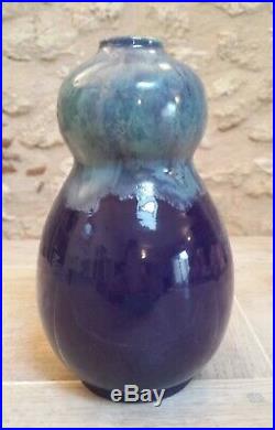 Art Deco Vase Bleu Felix Gête Ceramique D'art De Bordeaux Cab 1930