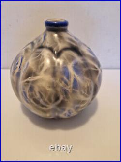 Art déco Très rare vase boule en céramique Aérographe H. 17,3 cm 1930