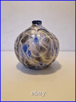 Art déco Très rare vase boule en céramique Aérographe H. 17,3 cm 1930