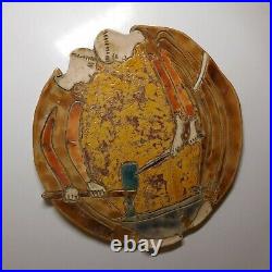 Art déco céramique faïence assiette religion moine forge Moyen-âge France N7678