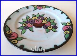 Assiette Decorative Art Déco 22,7Cm Ceramique HB France 1925-30