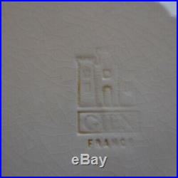 Assiette plate céramique faïence GIEN BP architecture art déco 1950 France N4627