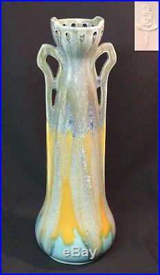 B superbe Gustave de Bruyn grand vase céramique art déco 2.2kg47cm fives lille