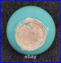 Beau Vase Art Déco Vallauris Années 20-30 Céramique Craquelée Turquoise