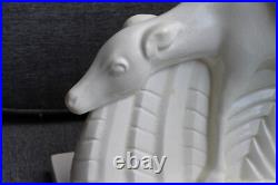 Belle Céramique Craquelée 44,5 cm Lemanceau Biche Blanche Art Déco Saint Clément
