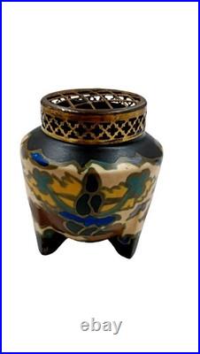 Bergen, Belgique, années 1920, vase à fleurs en céramique de la période Art déco