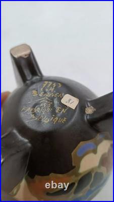 Bergen, Belgique, années 1920, vase à fleurs en céramique de la période Art déco