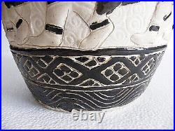 Bien Hoa Imposant Vase Ceramique Emaille Indochine Vietnam Art Deco Asie