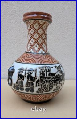 Bien Hoa, Vase Ceramique Emaille Indochine, Vietnam Art Deco Asie