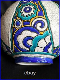 Boch Frères Kéramis Catteau / Vase boule en céramique émaillée / Art Déco D1101