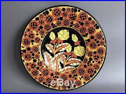 Boch Frères Keramis plat en ceramique émaux cloisonnés Art Déco 1930 50cm