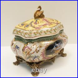 Boite Bijoux Cygne Oiseau Style Art Deco Style Art Nouveau Porcelaine Ceramique