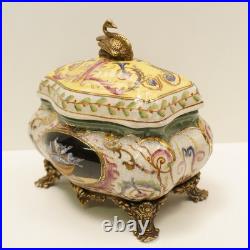 Boite Bijoux Cygne Oiseau Style Art Deco Style Art Nouveau Porcelaine Ceramique