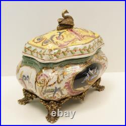 Boite Bijoux Cygne Oiseau Style Art Deco Style Art Nouveau Porcelaine Ceramique