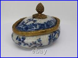 Boite Bijoux Tabac Fleurs Style Art Deco Style Art Nouveau Porcelaine Ceramique
