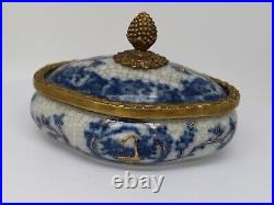 Boite Bijoux Tabac Fleurs Style Art Deco Style Art Nouveau Porcelaine Ceramique