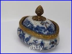 Boite Bijoux Tabac Fleurs Style Art Deco Style Art Nouveau Porcelaine Ceramique