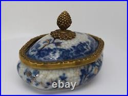 Boite Bijoux Tabac Fleurs Style Art Deco Style Art Nouveau Porcelaine Ceramique
