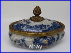 Boite Bijoux Tabac Fleurs Style Art Deco Style Art Nouveau Porcelaine Ceramique