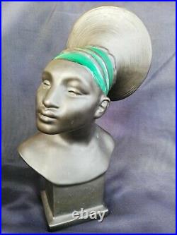 Buste femme africaine Ceramique Ancienne/buste femme art deco/style ROBJ